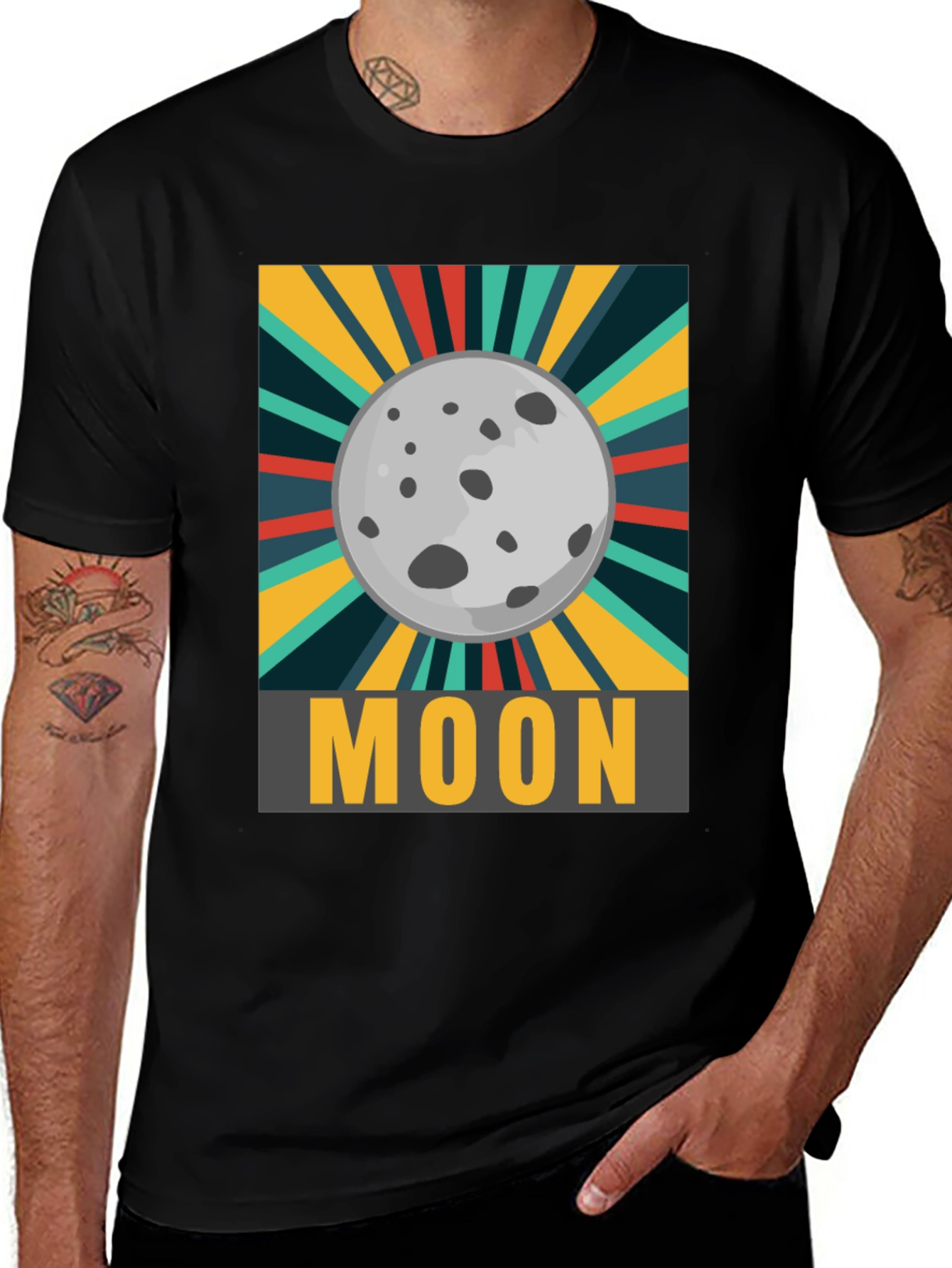 Moon Graphic T-Shirt - Retro Space Design