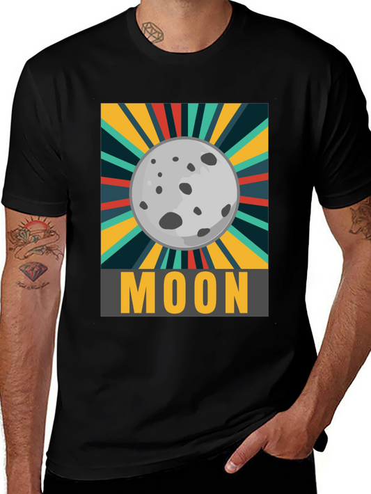 Moon Graphic T-Shirt - Retro Space Design