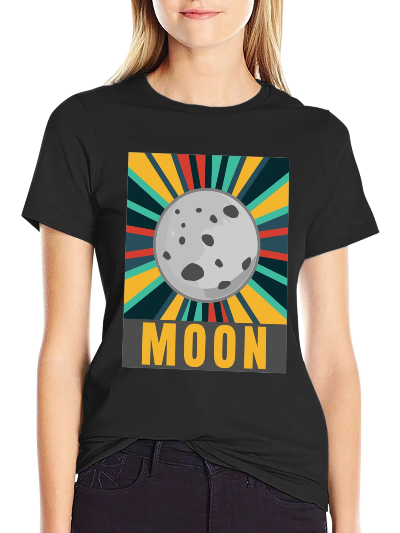 Moon Graphic T-Shirt - Retro Space Design