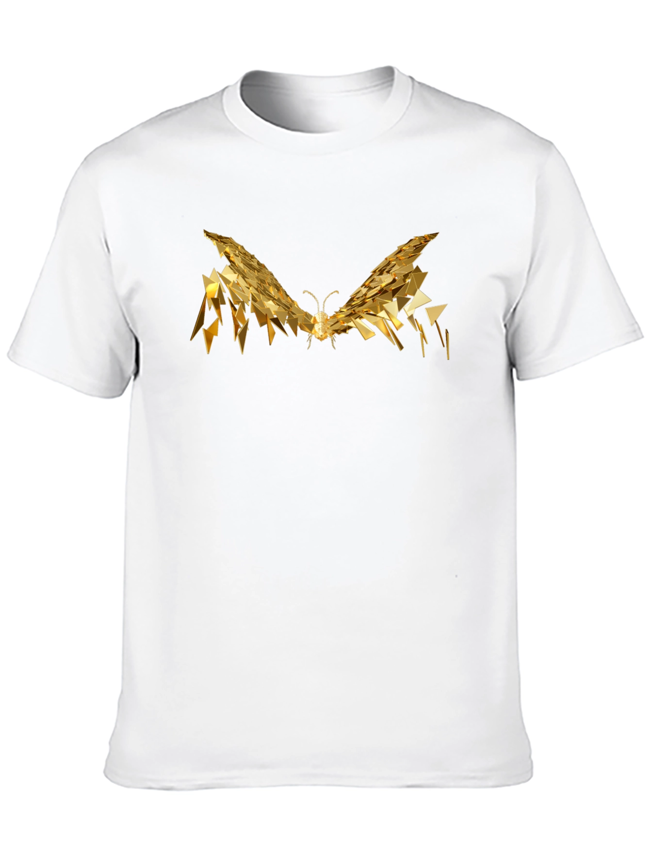 Golden Butterfly Graphic Tee - Modern Abstract Design