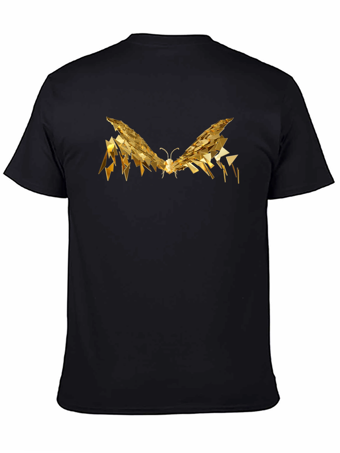 Golden Butterfly Graphic Tee - Modern Abstract Design