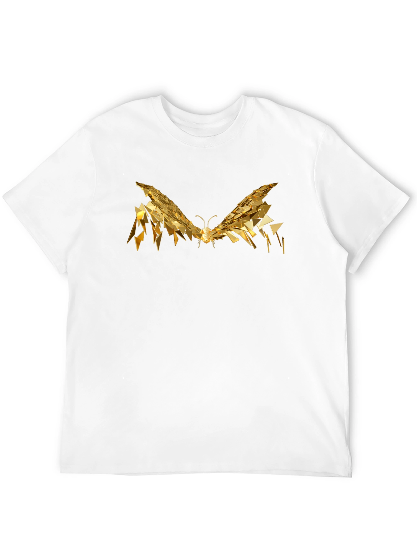 Golden Butterfly Graphic Tee - Modern Abstract Design