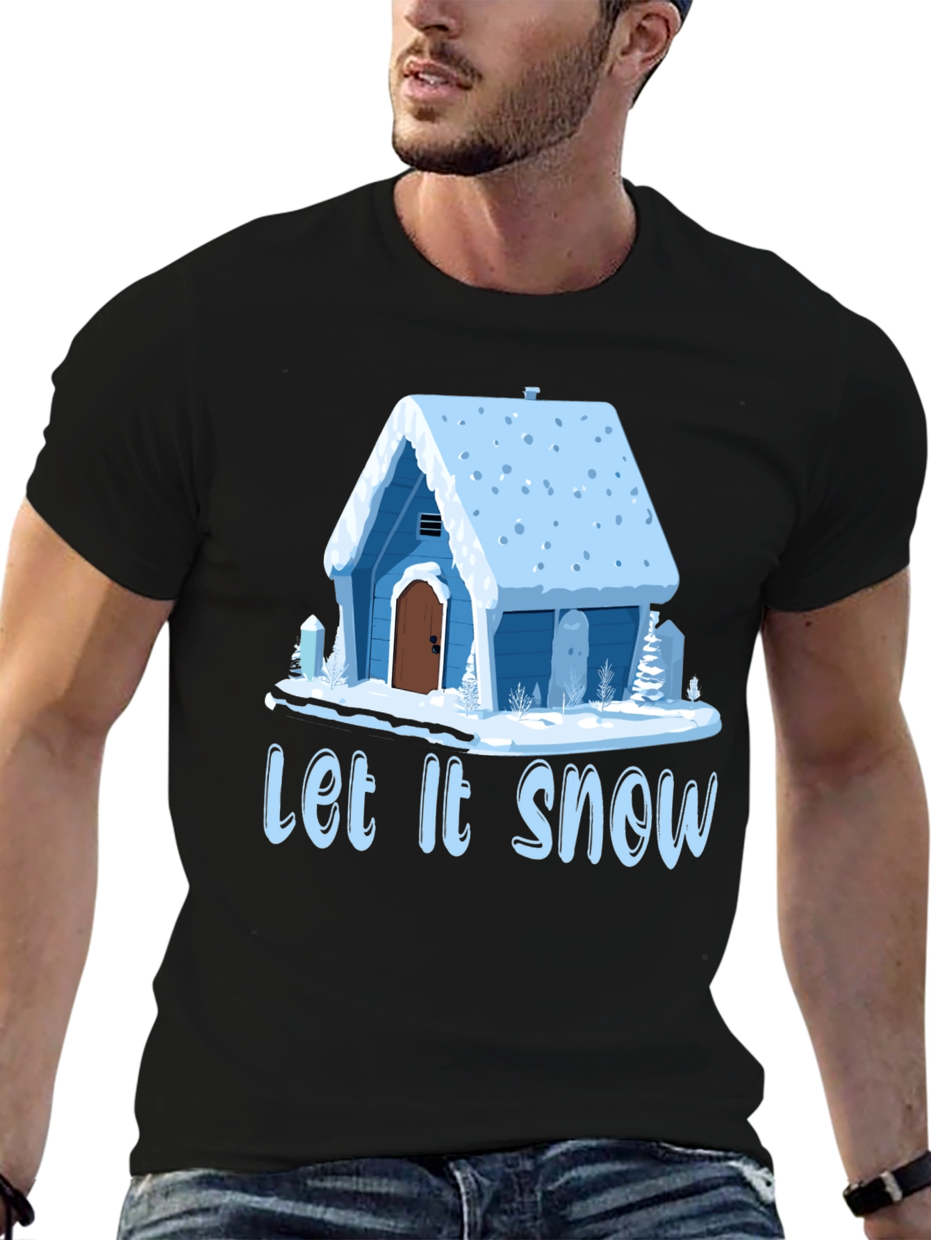 Let It Snow Cabin Graphic T-Shirt