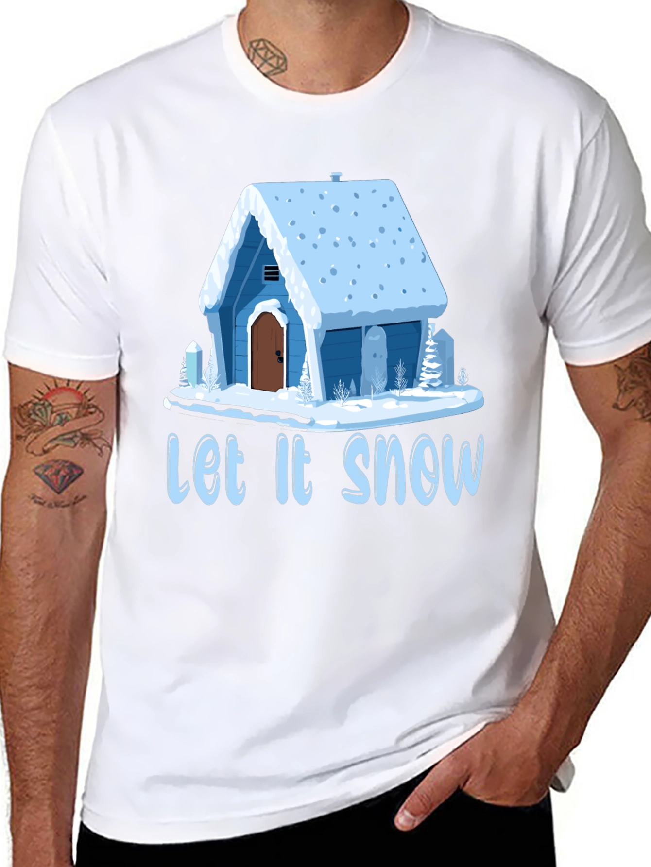 Let It Snow Cabin Graphic T-Shirt