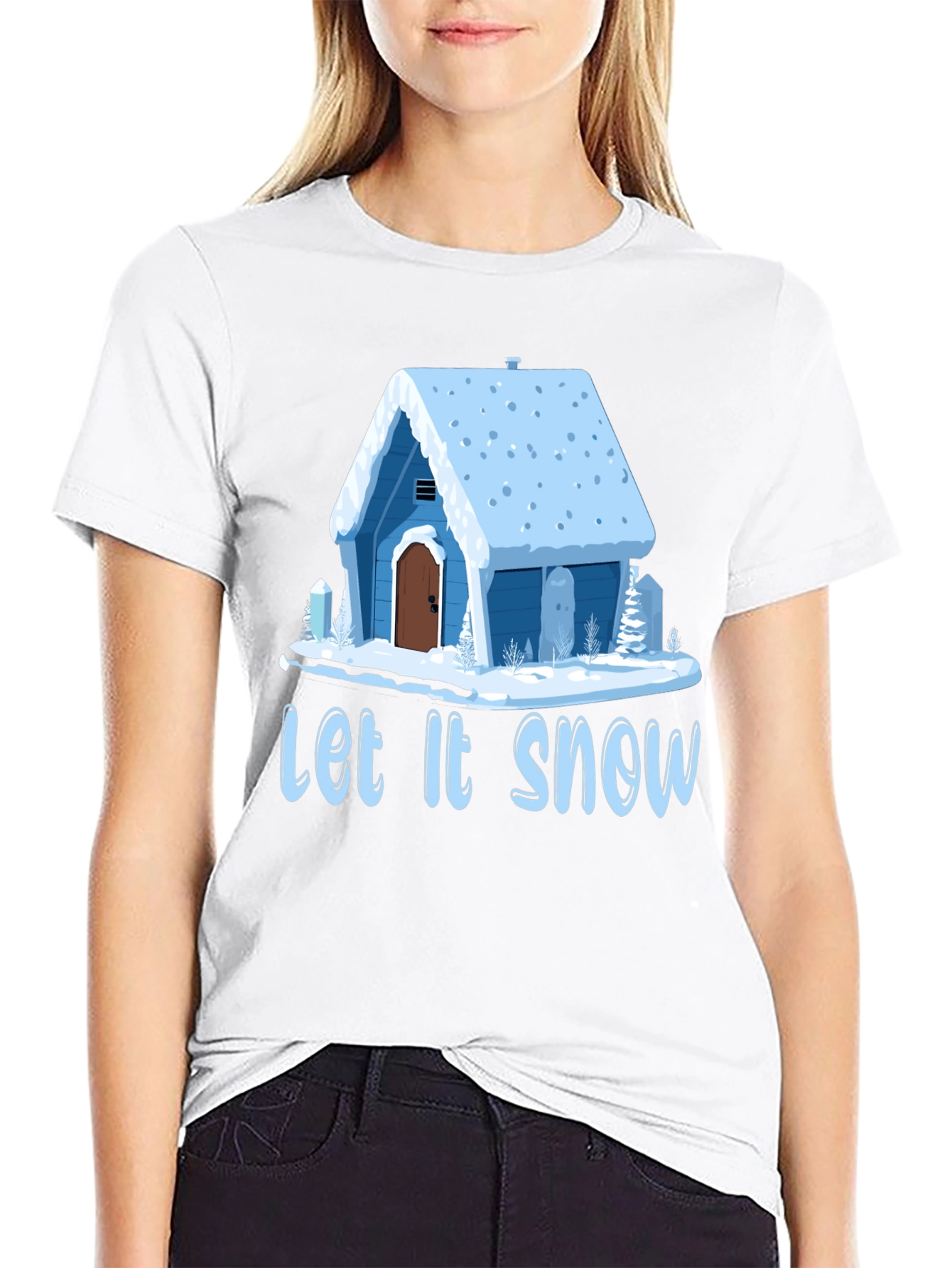 Let It Snow Cabin Graphic T-Shirt