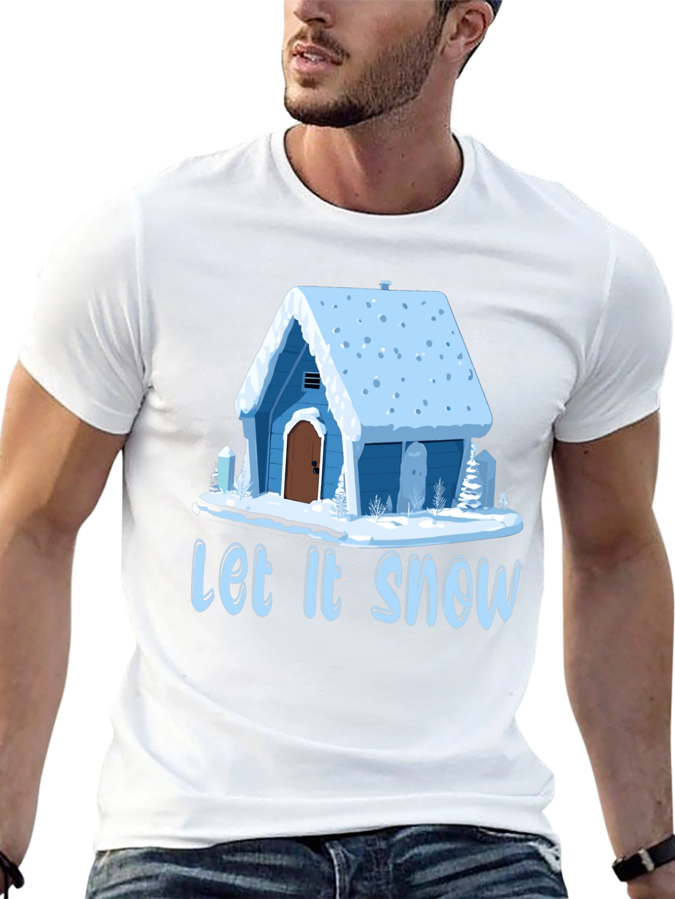 Let It Snow Cabin Graphic T-Shirt