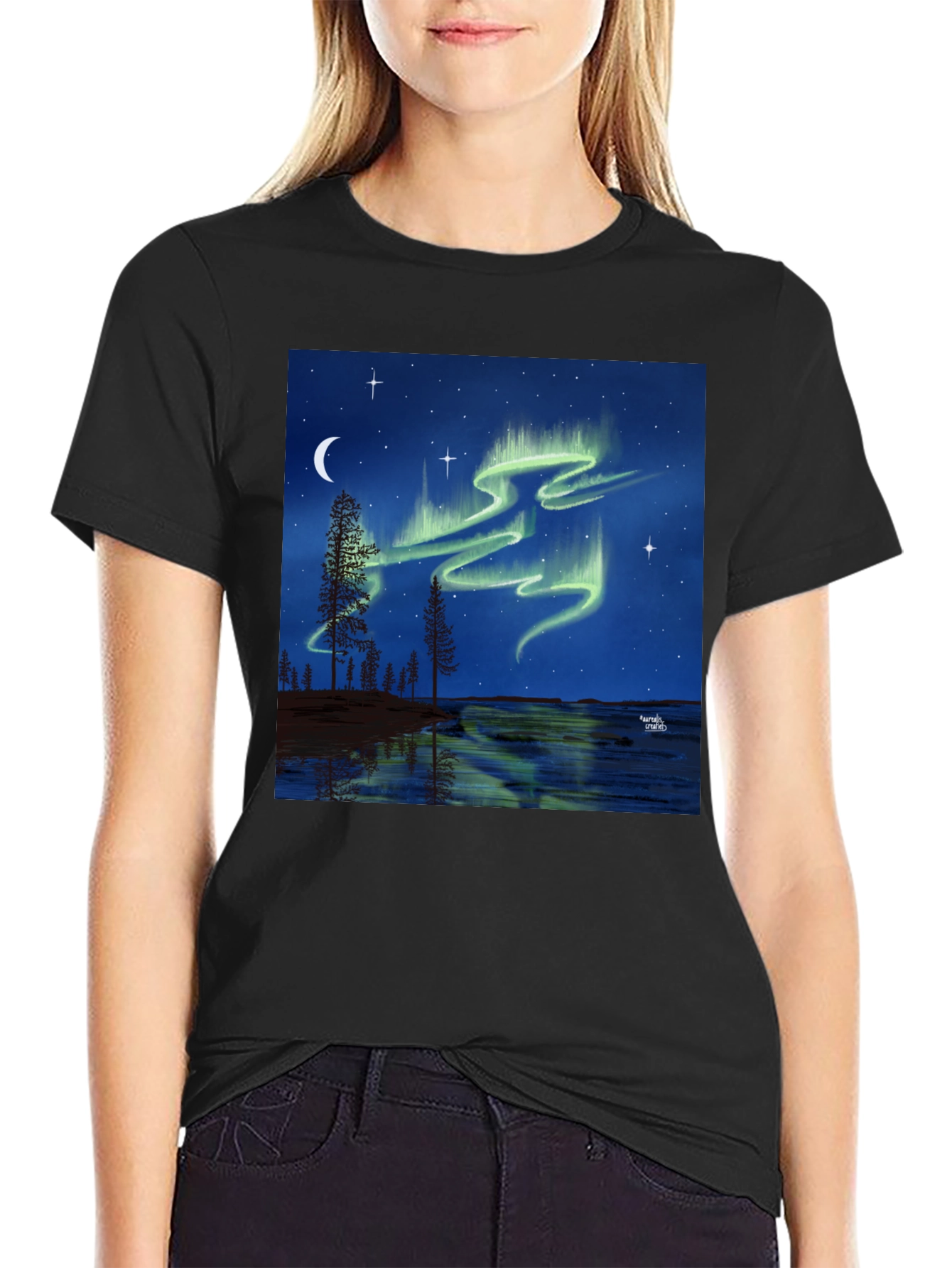 Aurora Borealis Black T-Shirt
