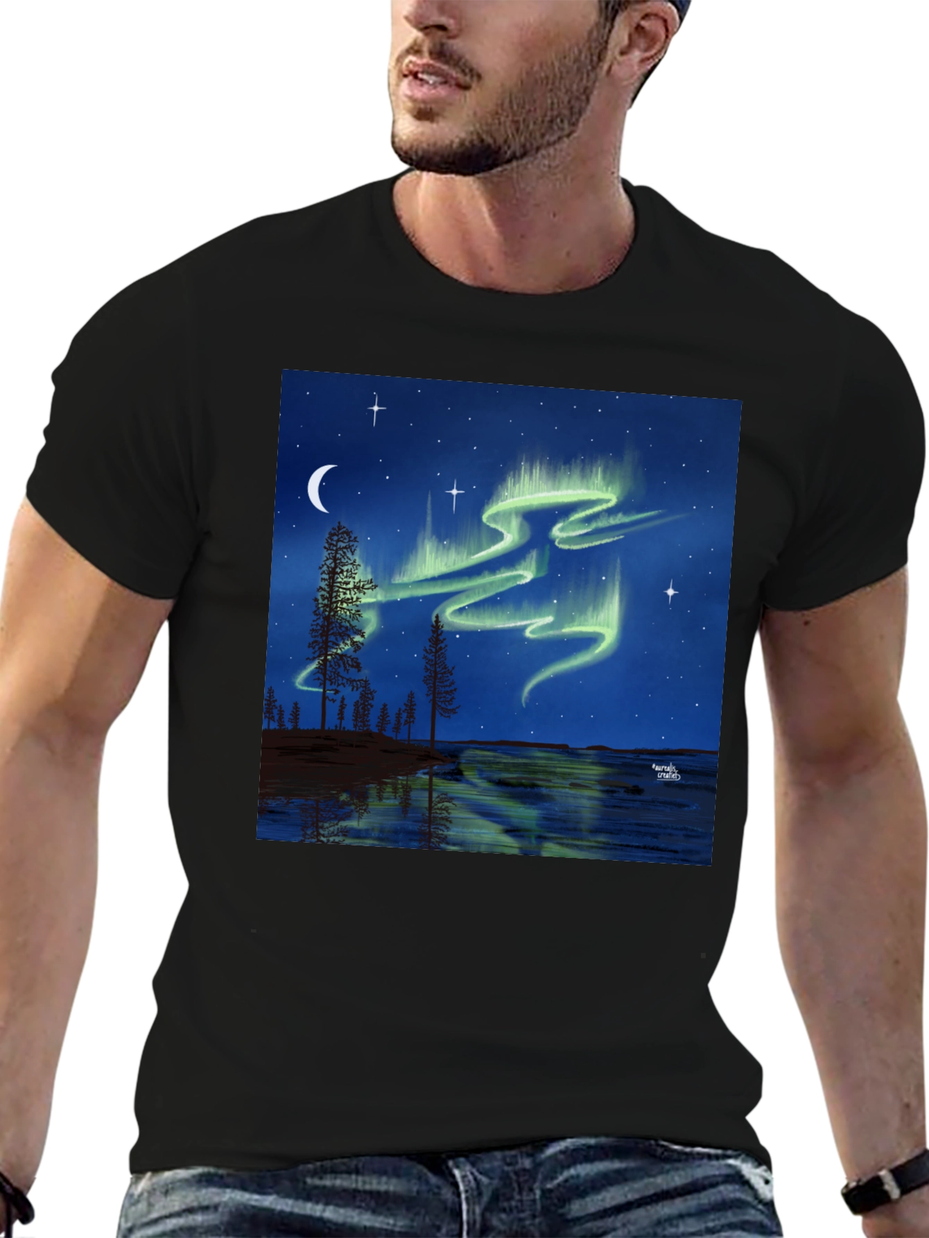 Aurora Borealis Black T-Shirt