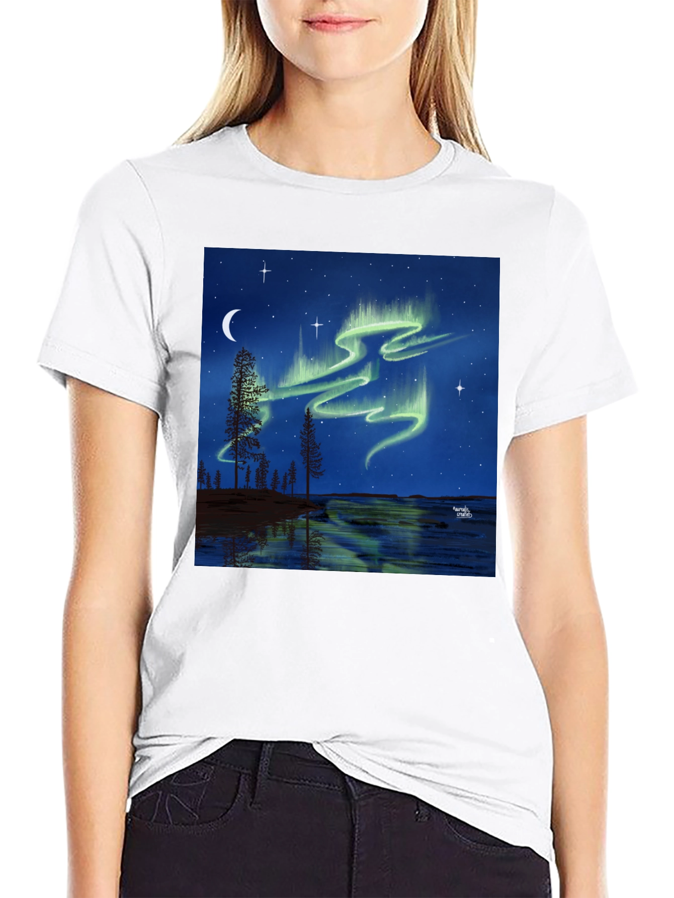 Aurora Borealis Black T-Shirt