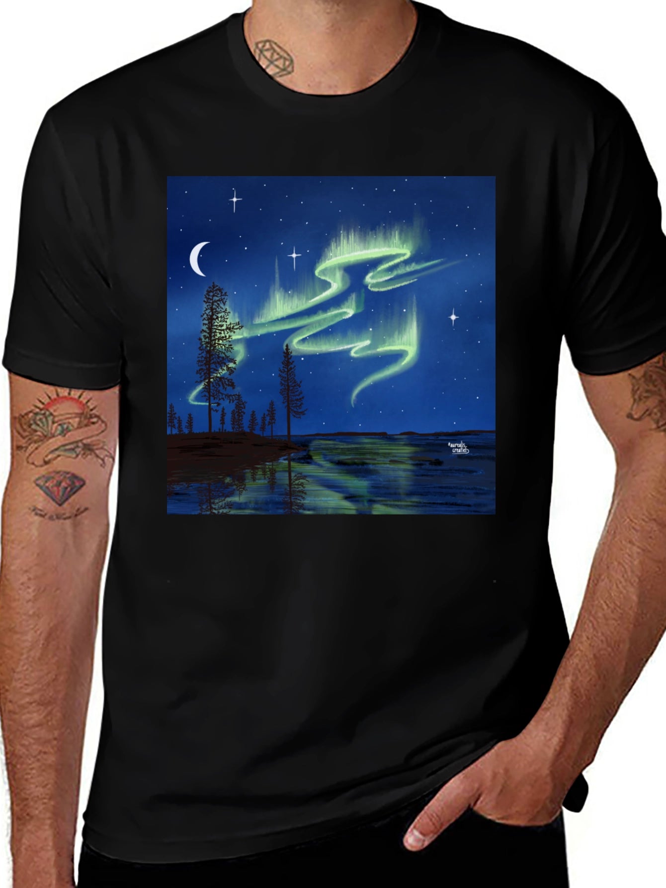 Aurora Borealis Black T-Shirt