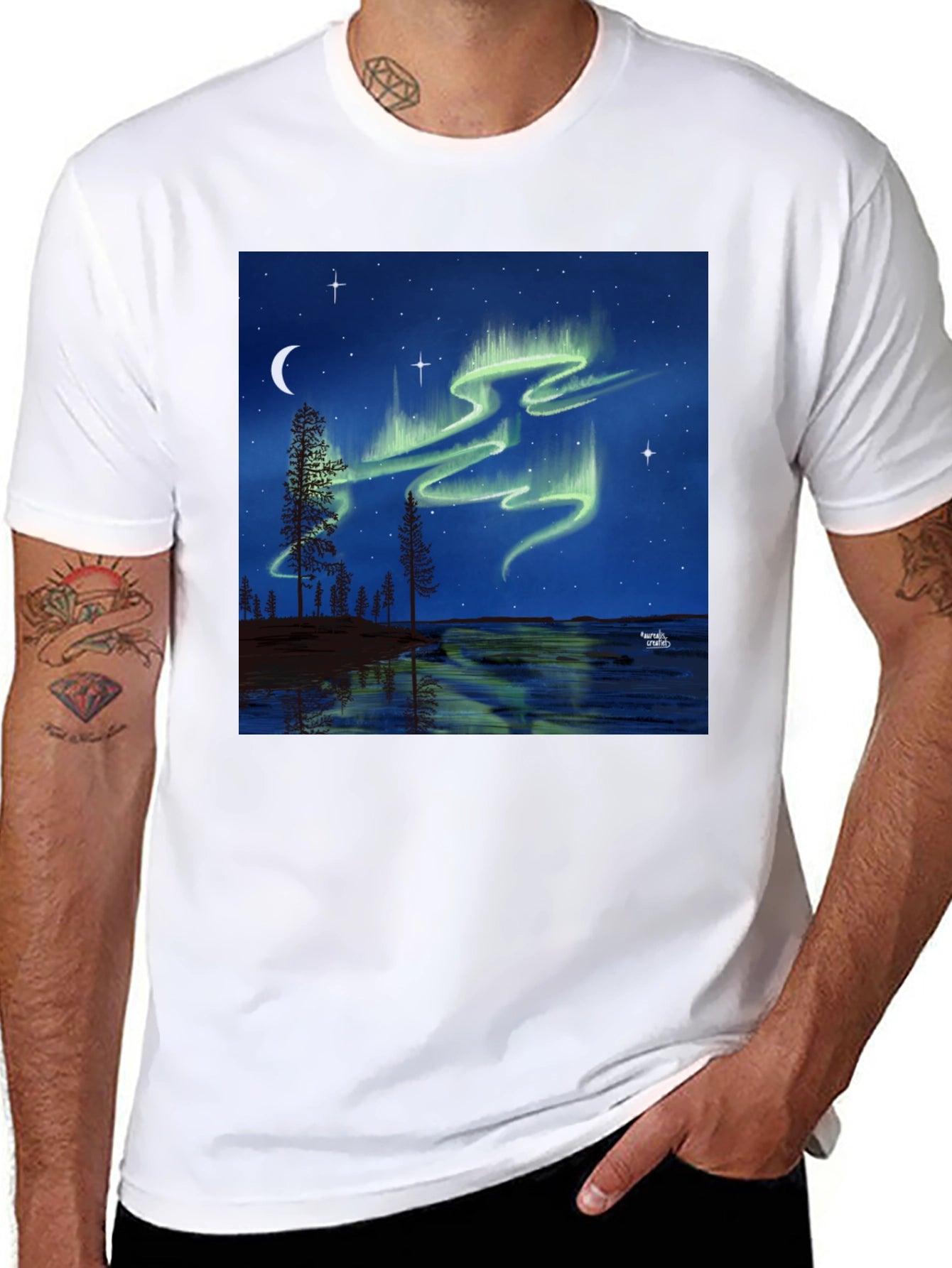 Aurora Borealis Black T-Shirt