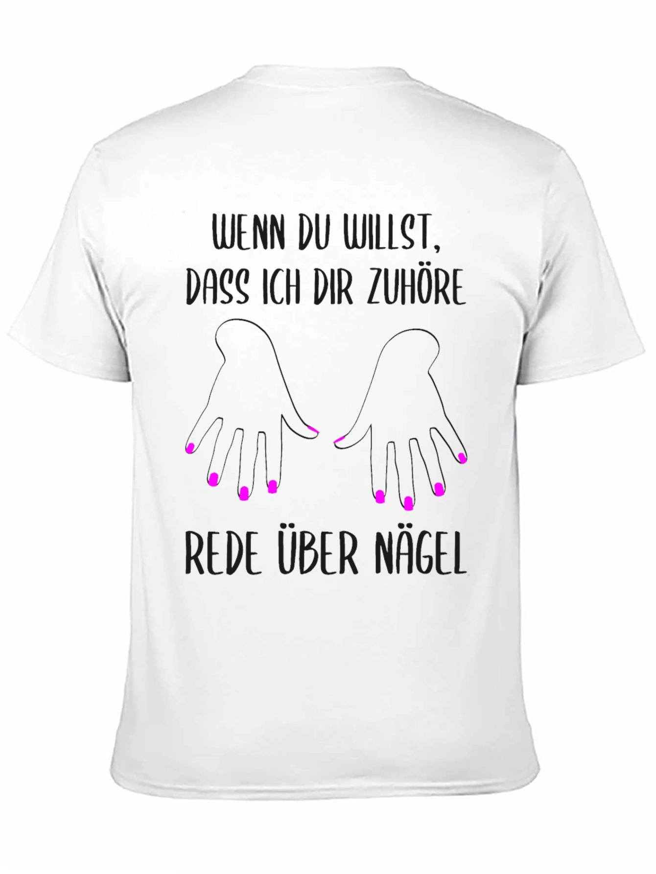 Black T-Shirt Funny German Nail Design