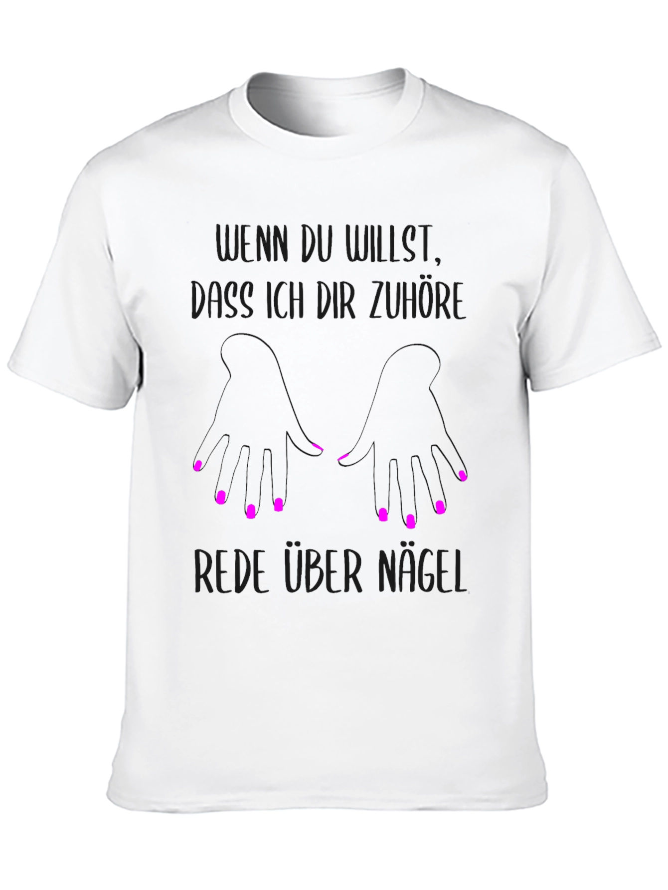 Black T-Shirt Funny German Nail Design