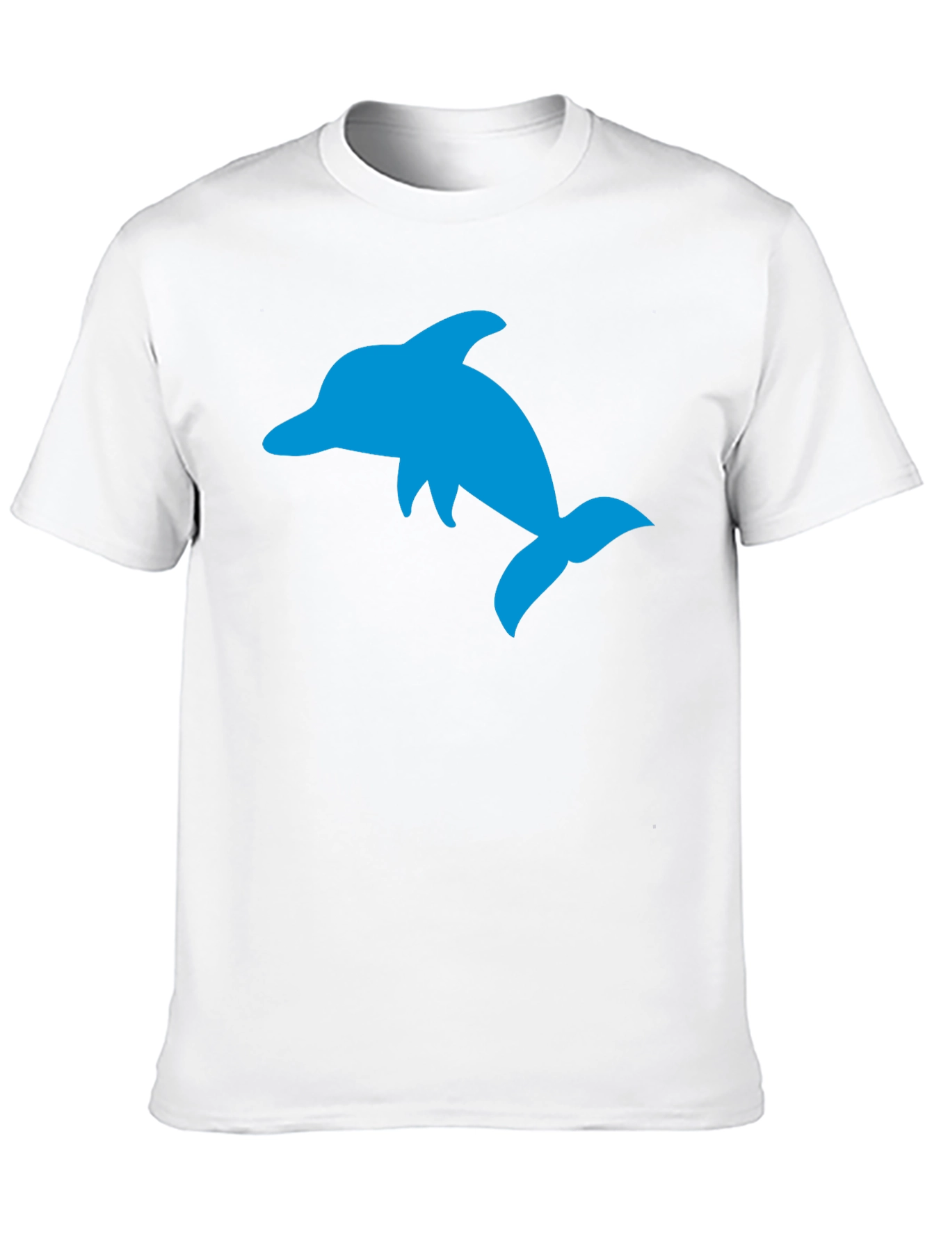 Black T-Shirt with Blue Dolphin Graphic