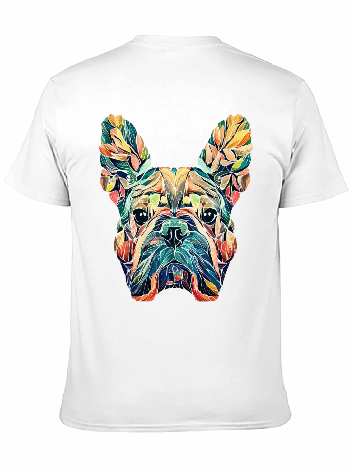 Floral French Bulldog Graphic Tee - Black
