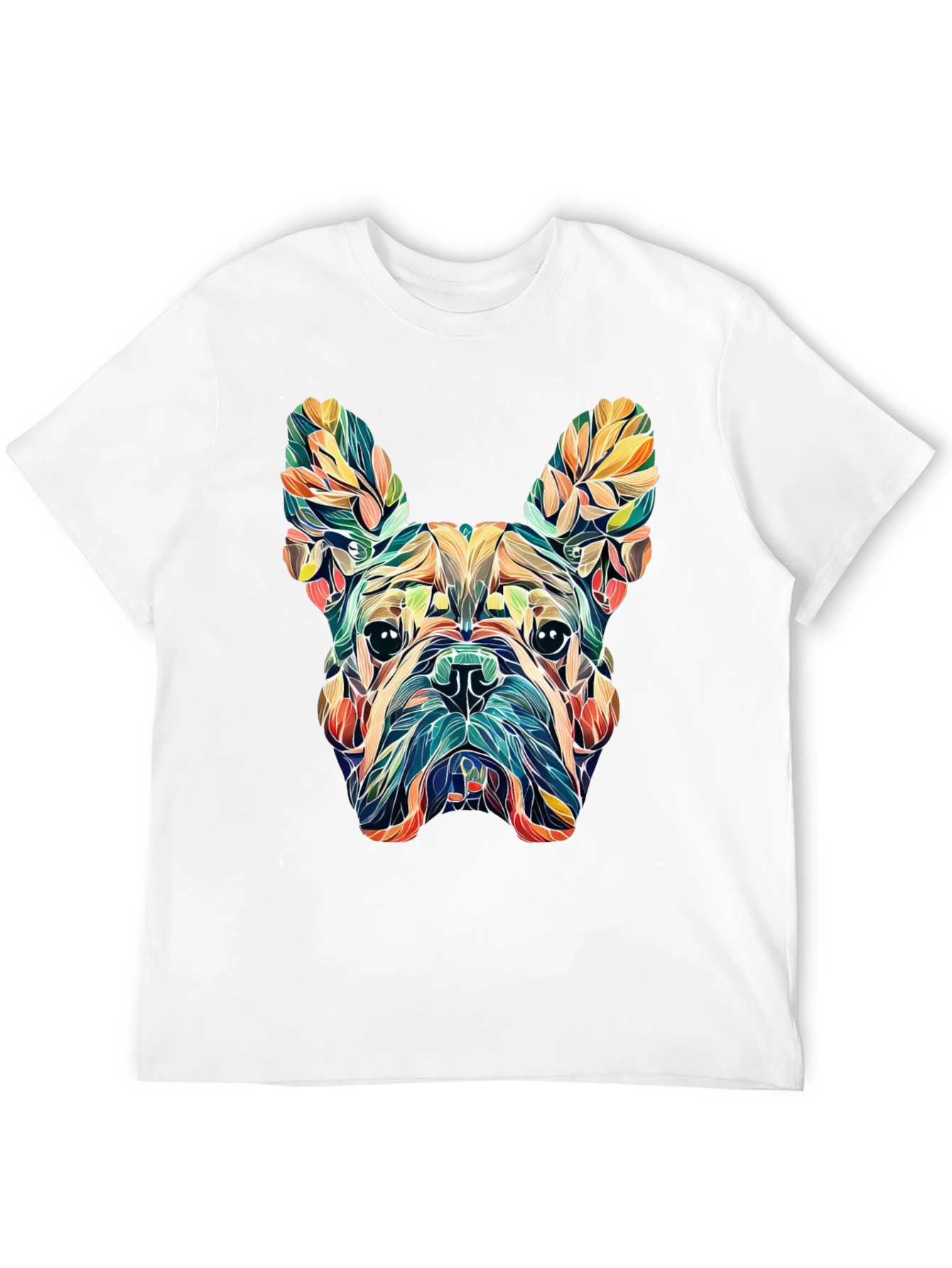 Floral French Bulldog Graphic Tee - Black