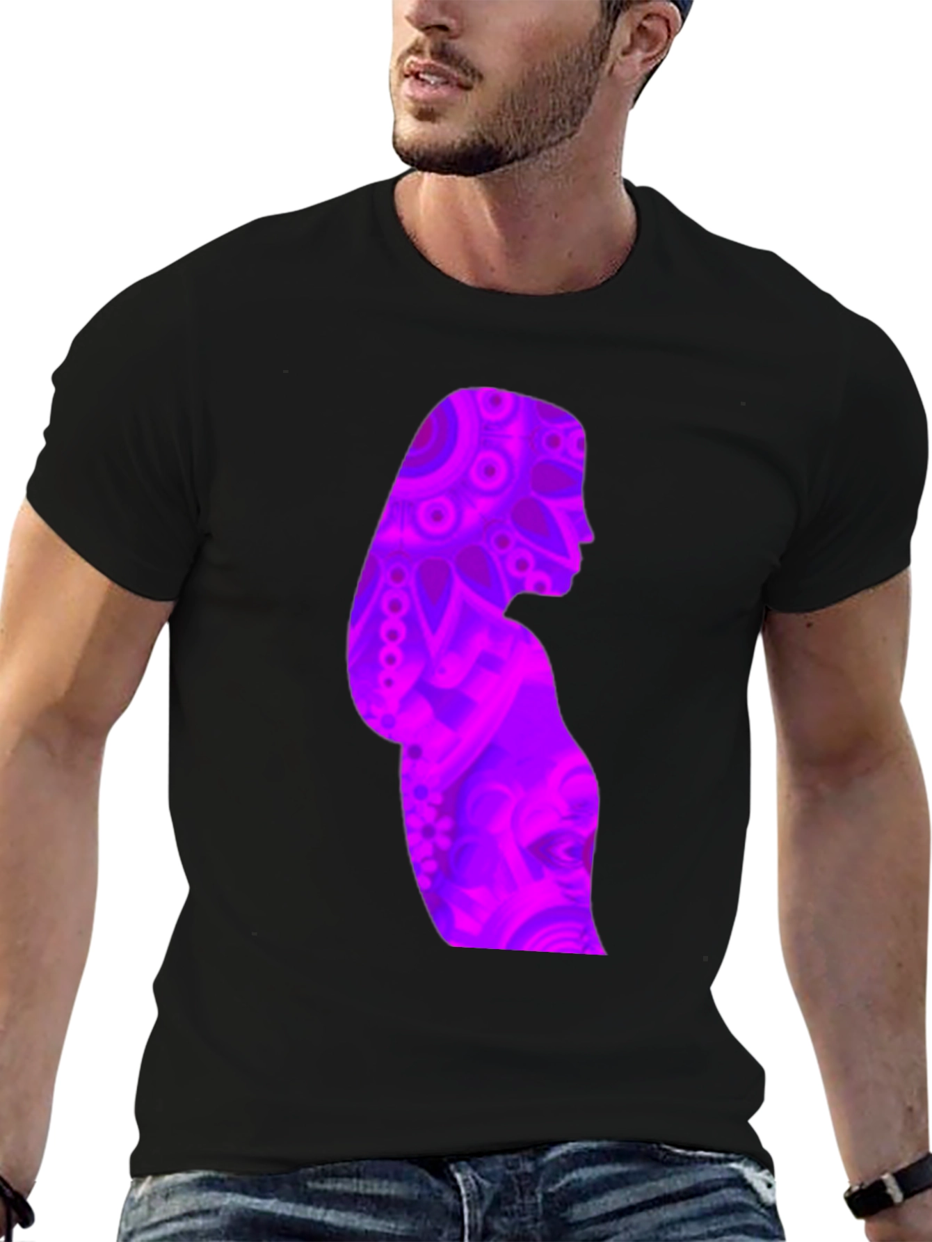 Woman Silhouette Graphic Print Black T-Shirt