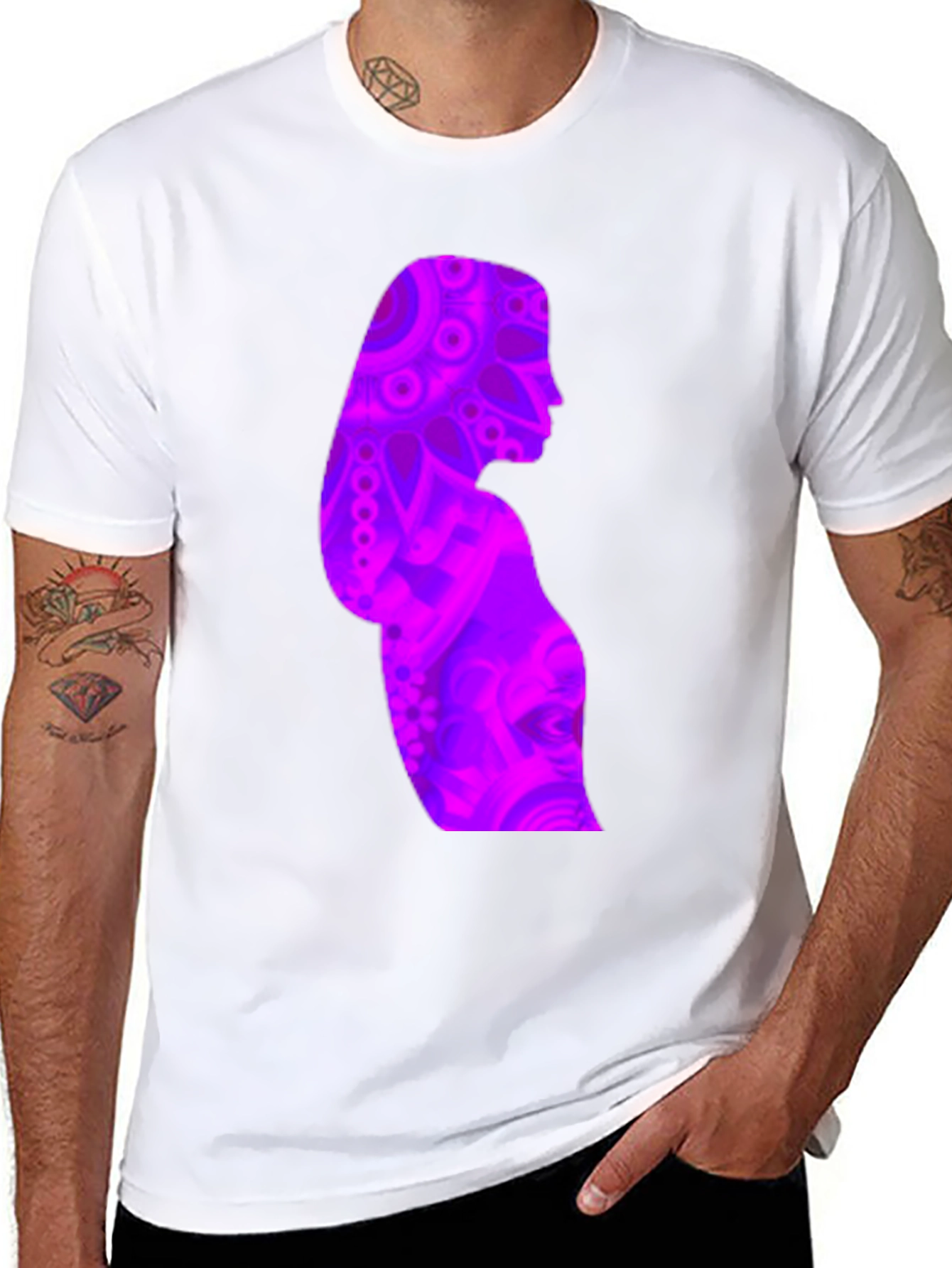 Woman Silhouette Graphic Print Black T-Shirt