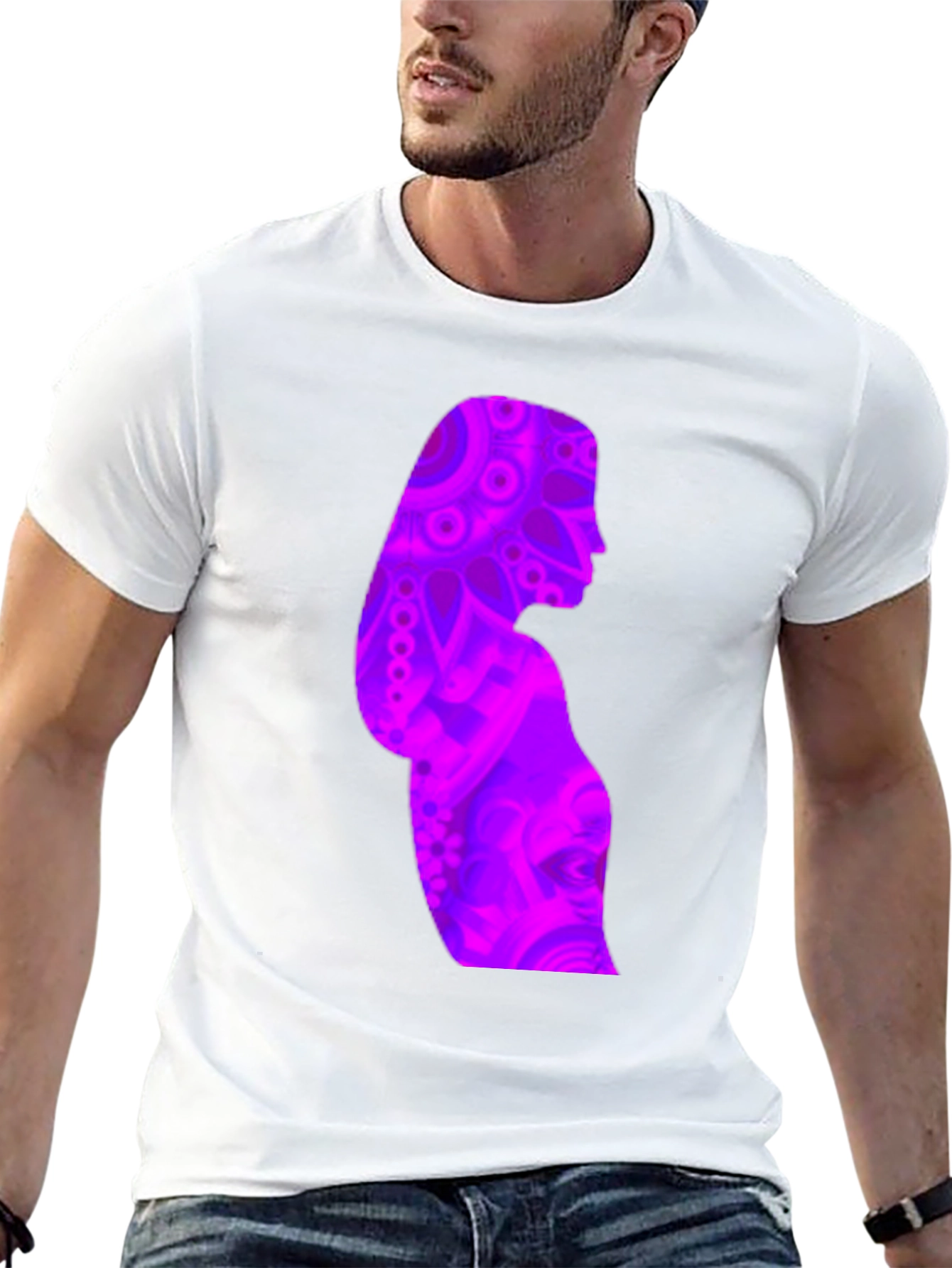 Woman Silhouette Graphic Print Black T-Shirt