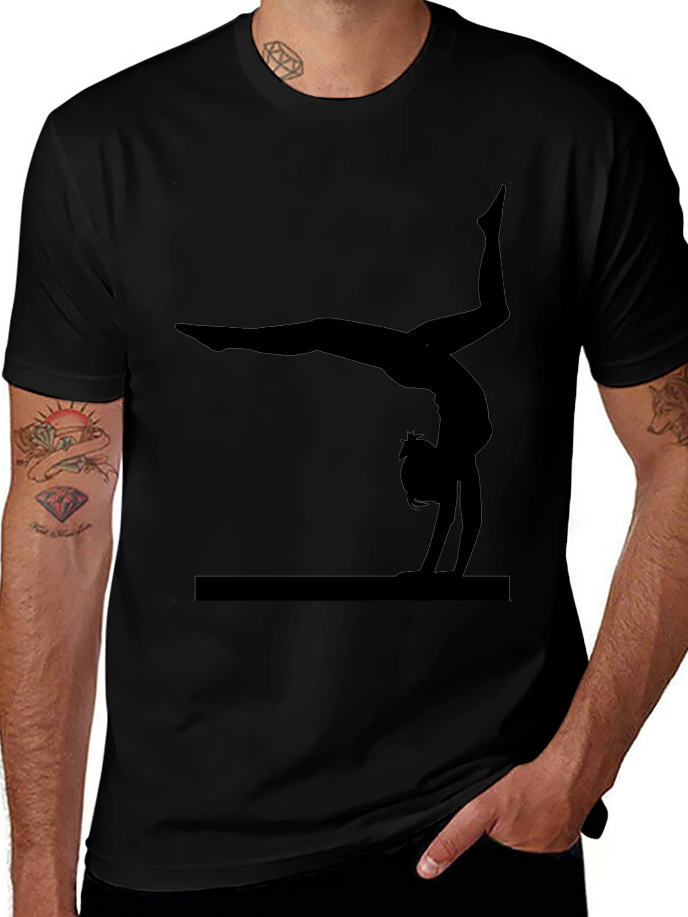 Gymnastics Silhouette Black T-Shirt