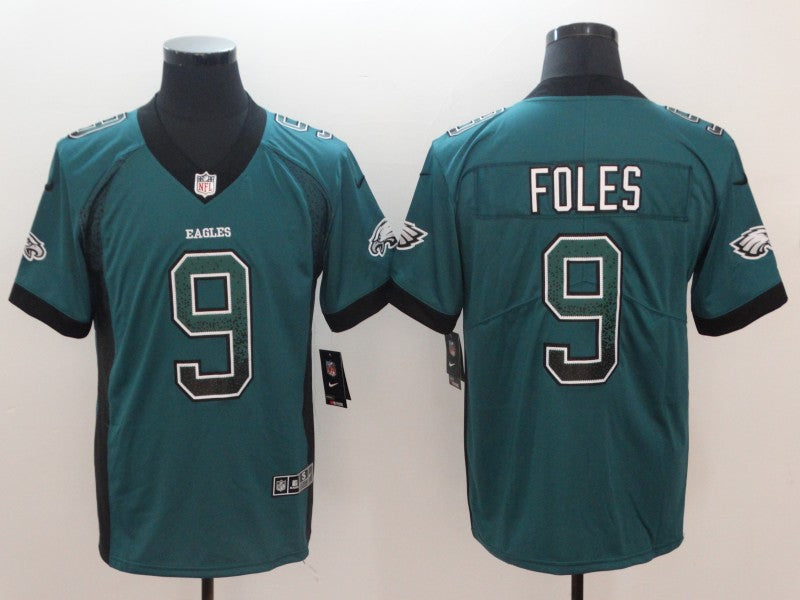 Men's Philadelphia Eagles Nick Foles #9 Midnight Green Game Player Jerseys