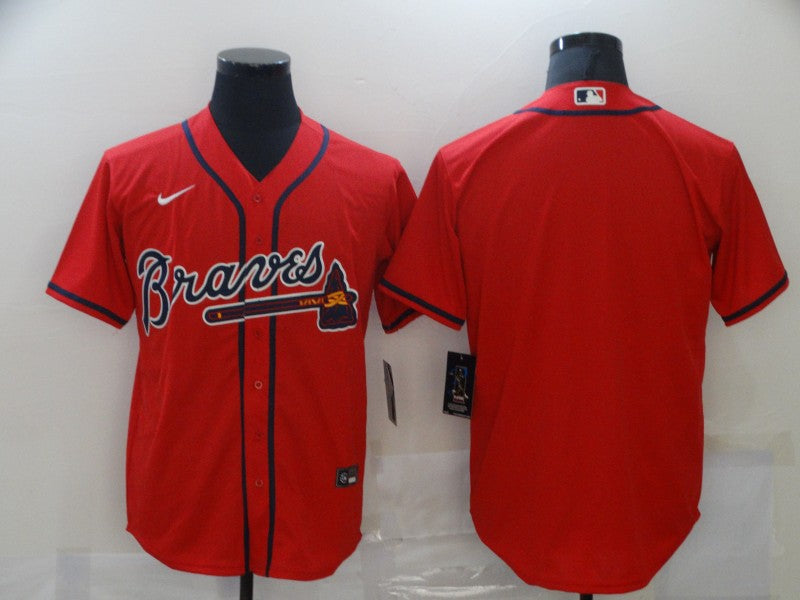 Men's Atlanta Braves Red Replica Blank Jerseys