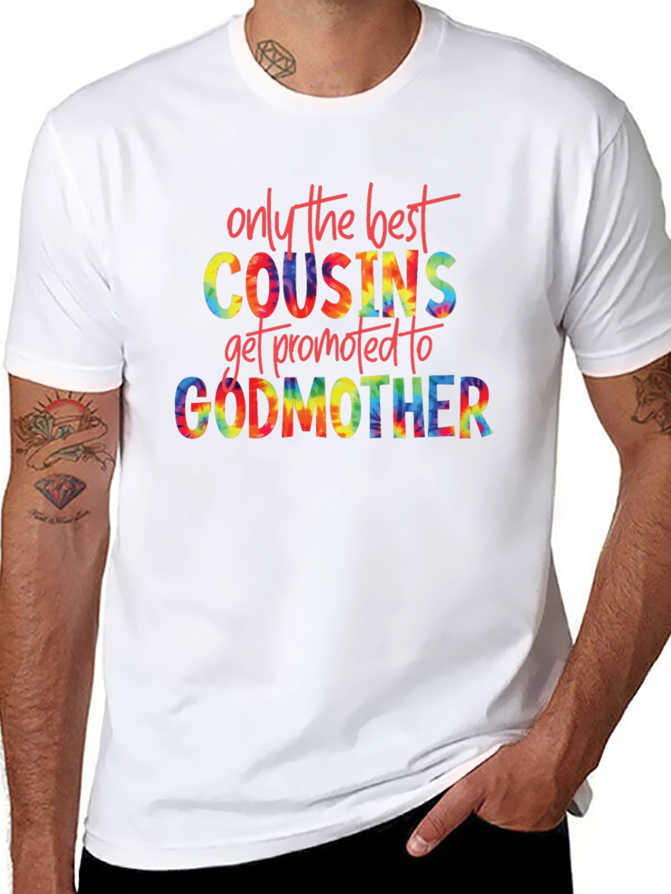 Best Cousins Get Promoted to Godmother Tie Dye T-Shirt