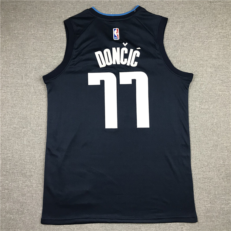 Men's Dallas Mavericks Luka Doncic #77 NBA Dark Blue Replica Jerseys