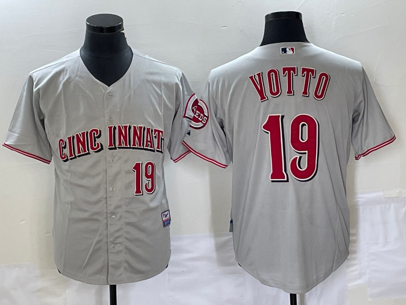 Men's Cincinnati Reds Joey Votto #19 Gray Limited Player Jerseys