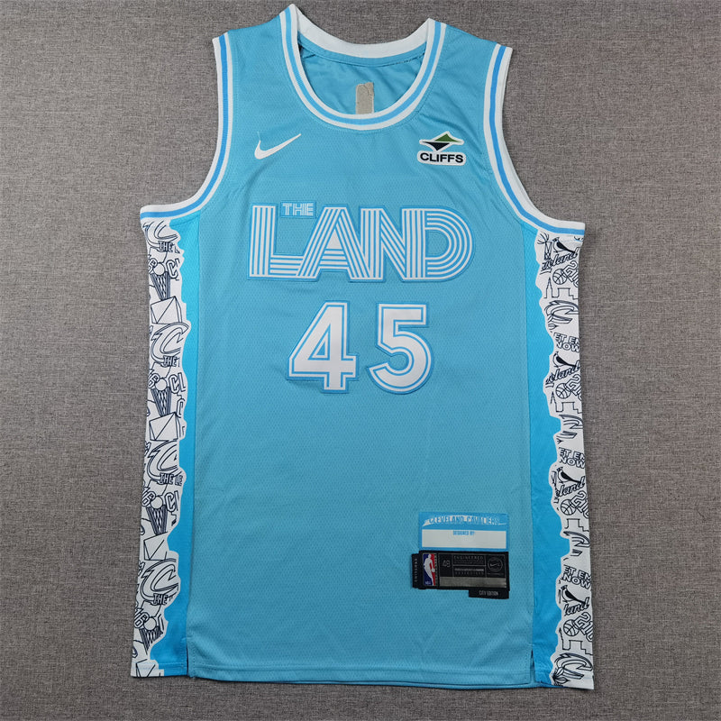 Men's Cleveland Cavaliers Donovan Mitchell #45 Light Blue 2024/25 Swingman Jerseys - City Edition