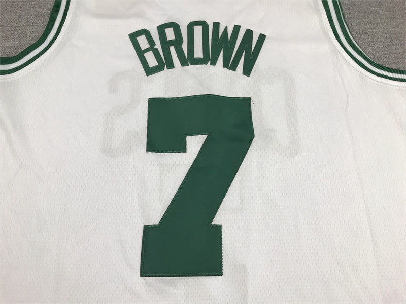 Men's Boston Celtics Jaylen Brown #7 White 2022/23 Swingman Jerseys - Association Edition