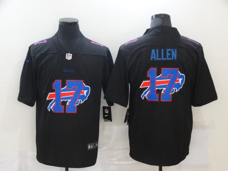 Men's Buffalo Bills #17 Josh Allen Black Authentic Player Game Jerseys