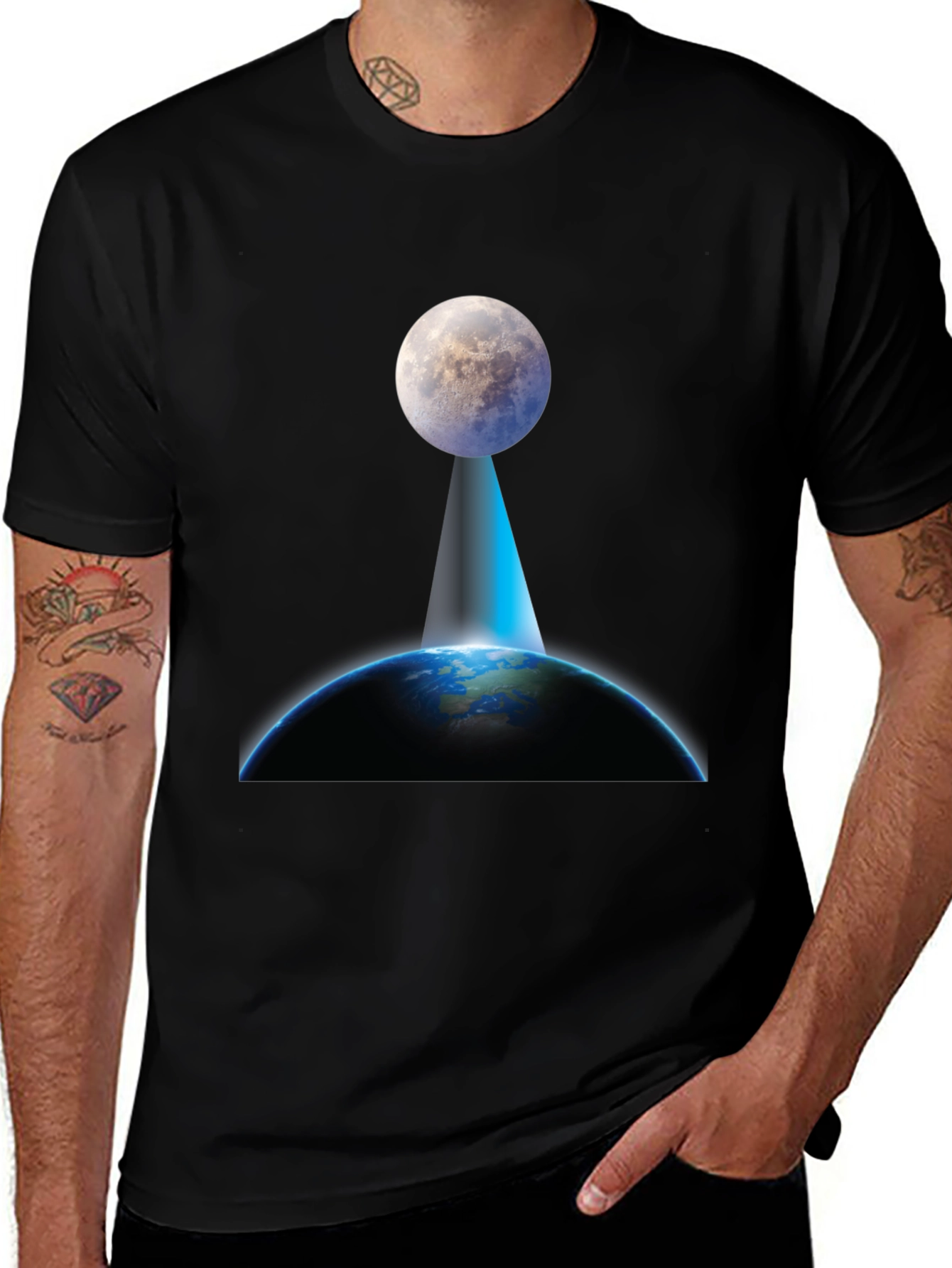Earth to Moon Graphic Tee - Cosmic Design