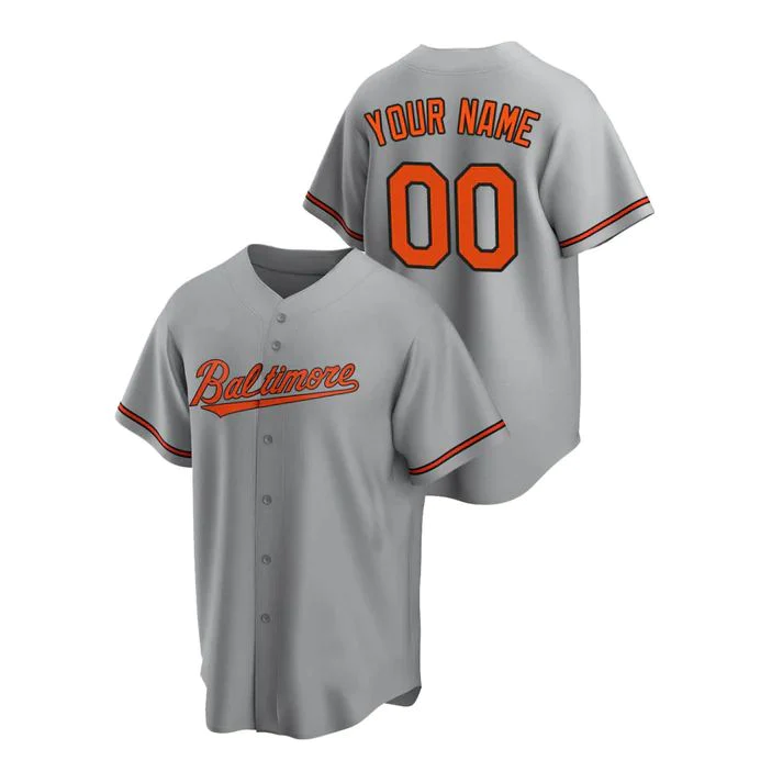 Men's Baltimore Orioles Gray Replica Custom Jerseys