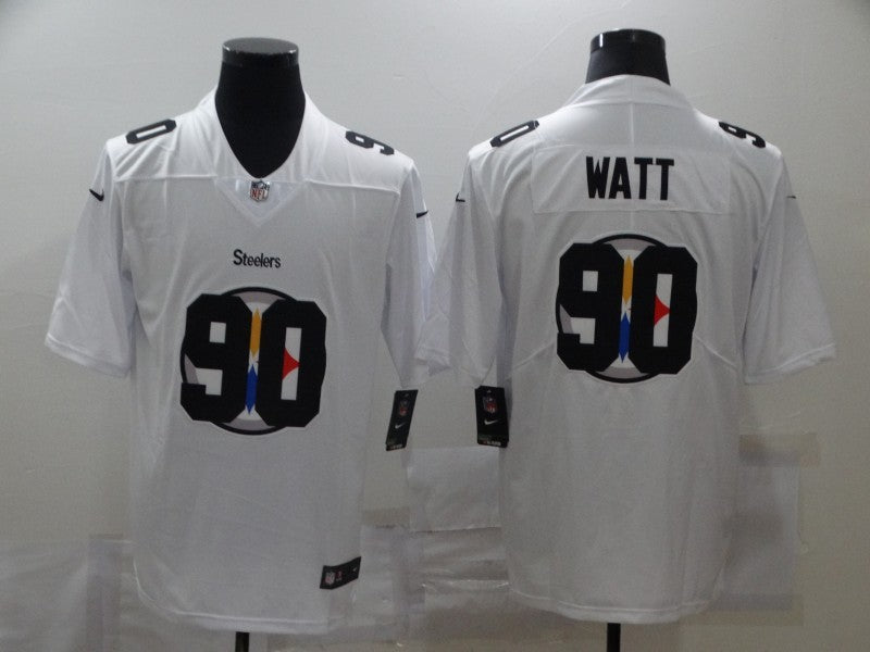 Men's Pittsburgh Steelers T.J. Watt #90 White Authentic Game Jerseys