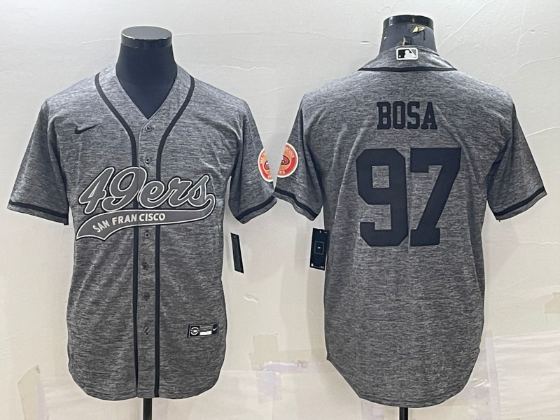 Men's San Francisco 49ers Nick Bosa #97 Gray Game Jerseys Joint Edition