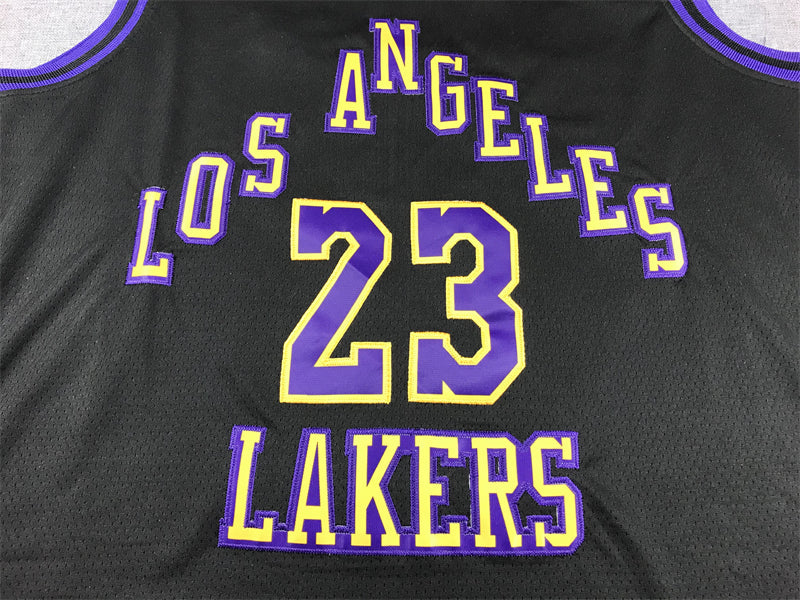 Men's Los Angeles Lakers LeBron James #23 Black 2023/24 Swingman Jerseys - City Edition