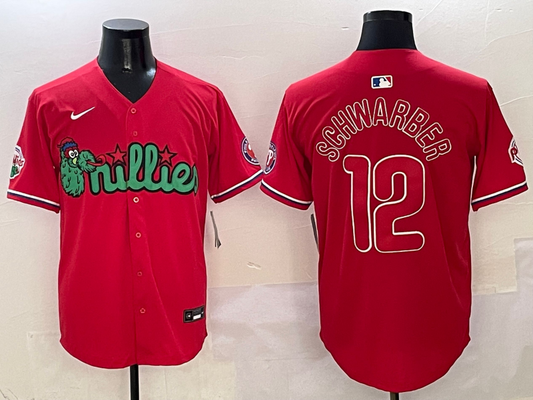 Men's Philadelphia Phillies Kyle Schwarber #12 Red Game Jerseys