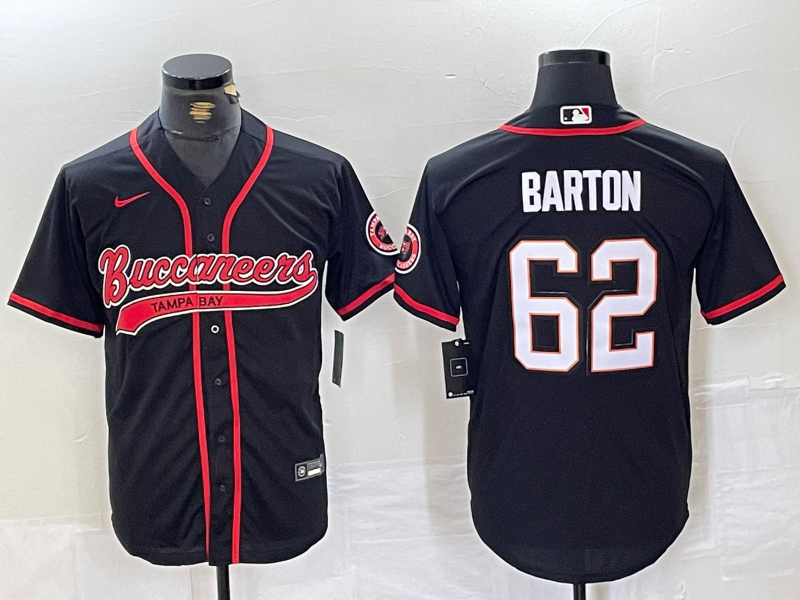 Men's Tampa Bay Buccaneers Graham Barton #62 Black Game Jerseys