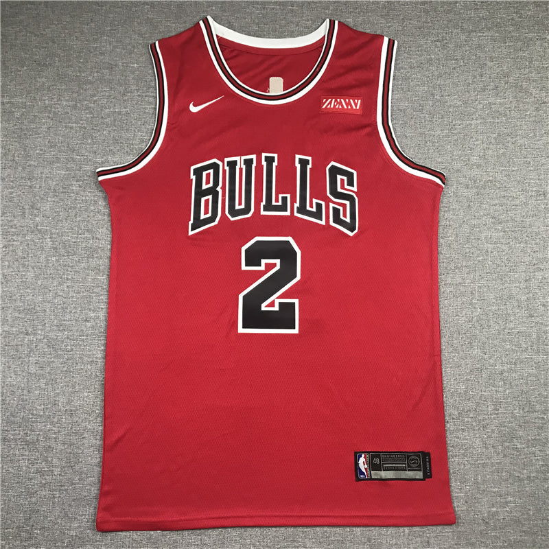 Men's Chicago Bulls Lonzo Ball #2 Red Fast Break Replica Player Jerseys
