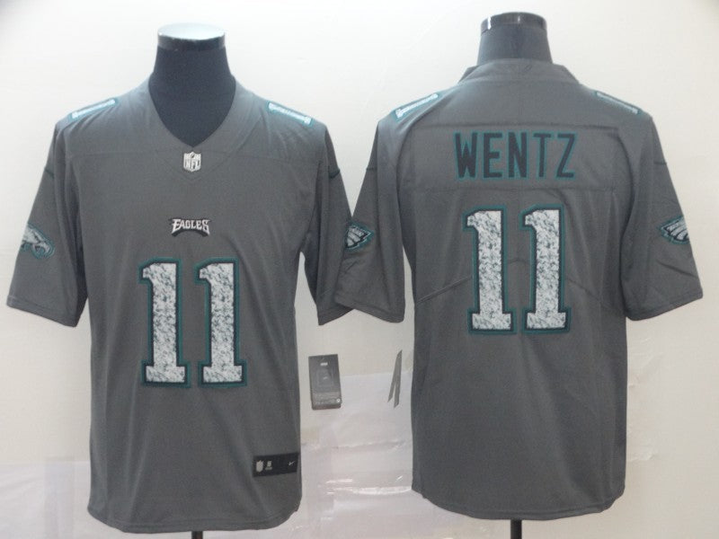 Men's Philadelphia Eagles Carson Wentz #11 Gray Game Player Jerseys