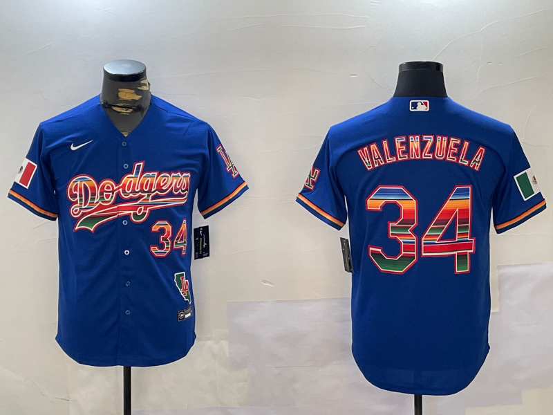 Men's Los Angeles Dodgers Fernando Valenzuela #34 Royal Player Jerseys