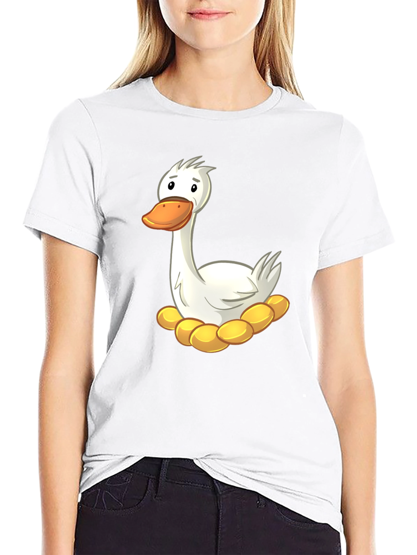 Funny Goose on Nest Graphic T-Shirt