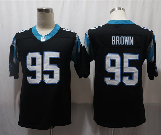Men's Carolina Panthers Derrick Brown #95 Black Player Game Jerseys