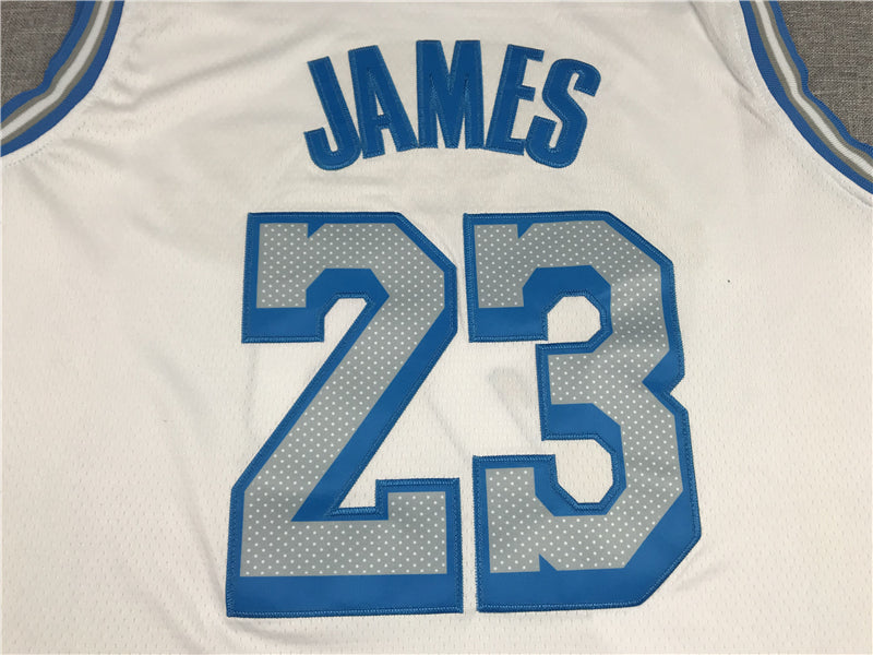 Men's Los Angeles Lakers LeBron James 2020/21 White Swingman Jerseys City Edition