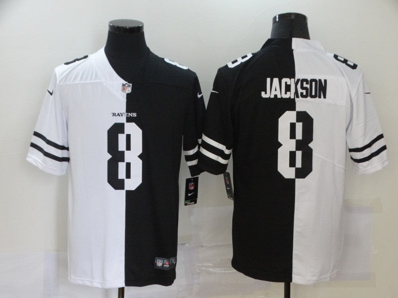 Men's Baltimore Ravens Lamar Jackson #8 Black/White Game Jerseys