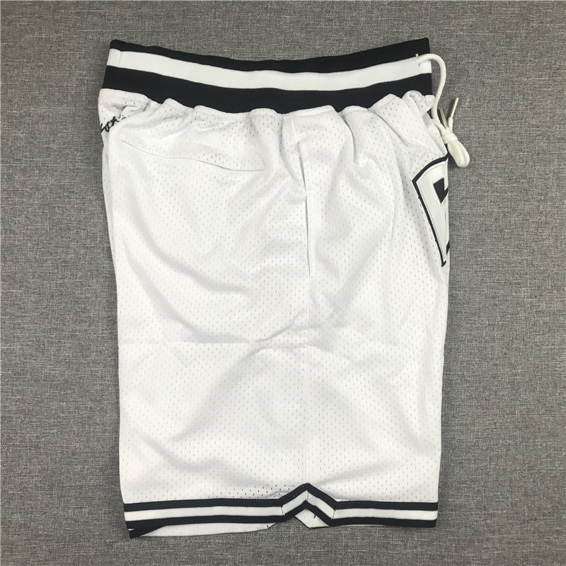 Men's Brooklyn Nets White Basketball Retro Shorts1