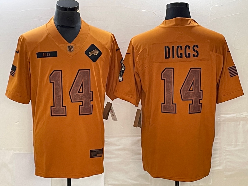 Men's Buffalo Bills Stefon Diggs #14 Brown 2023 Salute To Service Retired Player Limited Jerseys