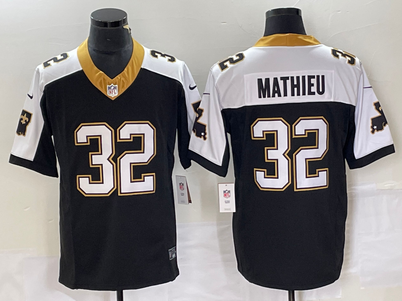 Men's New Orleans Saints Tyrann Mathieu #32 Black Player Alternate Game Jerseys