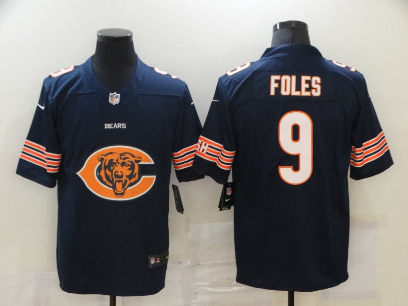 Men's Chicago Bears Nick Foles #9 Navy Game Player Jerseys